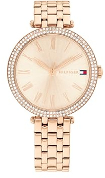 Tommy Hilfiger Reloj con Movimiento de Cuarzo de Tres Manecillas para Mujer con Correa de Acero Inoxidable – Disponible en Oro Rosa, Plateado, Dorado o Bicolor