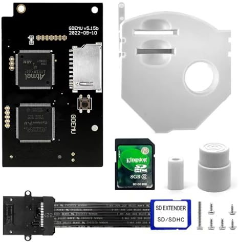 GDEMU V5.15 & V5.15b Optical Drive Emulation Board for SEGA Dreamcast - Remote Card Mount Kit with SD Extension Cable, Compatible with DC VA1 Console (White V5.15b)
