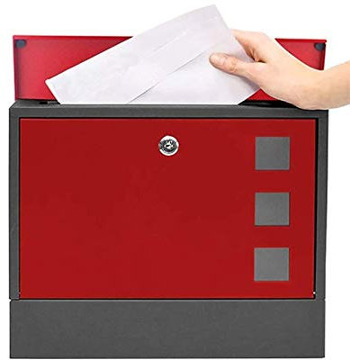 HAVVMK Buzón de Correos, buzón de Cartas, buzón de Correos de diseño Impermeable de Acero galvanizado, con línea Delgada y Ranura para periódicos, buzón de Correos montado en la Pared, BU