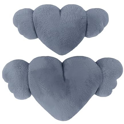 Cuscino Per Il Sedile Del Driver, Cuore, Cuscino Con Ali D'angelo A Forma Di Cuore, 2 Pezzi, Cuscino In Peluche A Forma Di Cuore Con Ali, Camera, Automobile, Hotel, Cuscino Di Fel
