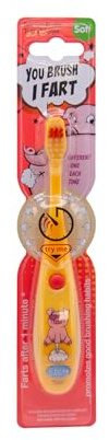 Fartbrush – Kids’ Toothbrush with Hilarious Fart Sounds | Encourages Brushing with Fun Noises | Soft Bristles, 1-Min Timer, Perfect for Toddlers & Children (Yellow Pig, One Size)
