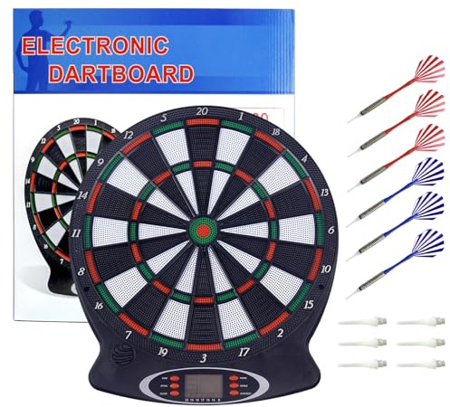 Jeu de fléchettes électronique souple 38,1 cm dans un coffret cadeau de sécurité 6 pointes professionnel avec écran LCD numérique des scores