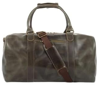 Buckle & Seam Leder Weekender Willow - Herren Damen Reisetasche Tasche Taschen Groß Sporttasche Weekend Echtleder Reisetaschen Lederkoffer Leder-Weekender Vintage Men (Innenfutter: Orange, Olive)