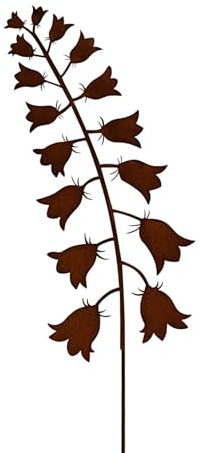 Manufaktur Lichtbogen Rost Gartenstecker Glockenblume 121 cm Edelrost Gartendeko Dekostecker Blume