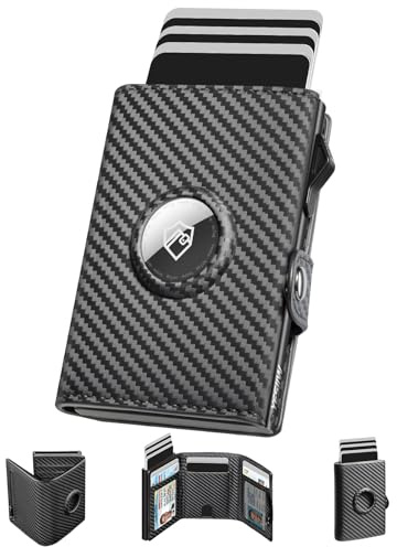 YESIIW Geldbörse Herren, Vintage Leder Portemonnaie mit Münzfach & RFID Schutz, Magnetischer Verschluss Portmonee Herren aus Büffelleder Slim Wallet for Mens für 10 Kreditkarten, ID-Fenster, Schwarz