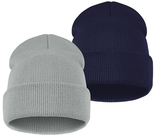 AOOSA 2 Piezas Gorro de Punto Cálido de Invierno para niños, Beanie Kids Invierno Sombreros, Gorro Cálido Beanies para 3-10 Años, Tejido Suave Unisex Sombrero para Niños Niñas