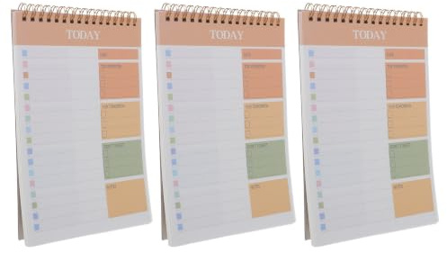 SHINEOFI 52 Feuilles Bloc-notes de Liste de Contrôle, Carnet de Planification Quotidienne, Orange, en Papier et Métal, Planificateur et Suivi des Habitudes, pour Étude et Voyage,