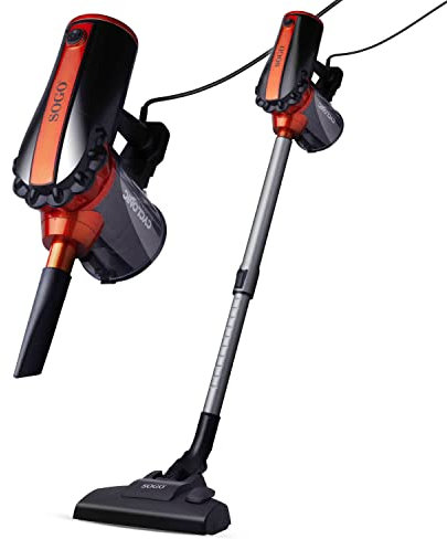 SOGO Aspirador Vertical Cómodo y Manejable – Aspirador Ciclónico 2 en 1 – Aspiradora de Mano y Escoba – Cable de 4,5 Metros – Aspirador sin Bolsa – Potencia 600W