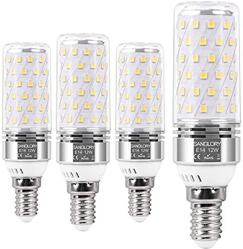 SanGlory LED E14 LED Lampen, 12W Maiskolben Led Mais Ersatz für 100W Halogenlampen, Neutralweiss 4000K, 1350lm, LED Glühbirne 360° Abstrahlwinkel, LED Leuchtmittel Nicht Dimmbar, 4er Pack