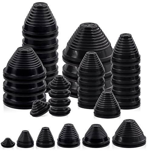 Glarks Gummidichtungen, 26 Stück, 6 Größen, 25 mm/30 mm/35 mm/40 mm/50 mm/60 mm, Bohrlochtüllen, Drahtschutz, Firewall-Lochstopfen