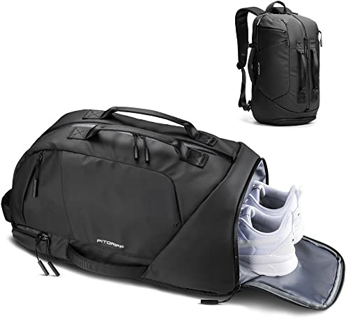 Fitgriff® Sportväska med ryggsäcksfunktion – ryggsäck med skoficka och laptopfack – för män och kvinnor – för sport, fitness och resor – träningsväska
