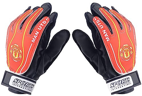 TXErfolg Torwarthandschuhe Kinder und Jugendliche Fußball Torwarthandschuhe Rutschfes Gewährung von Starken Schutz für Finger Tragbarkeit Super Halt(Rot)