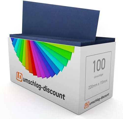 umschlag-discount - Briefumschläge DIN lang ohne Fenster, selbstklebend - Brief Umschläge 22 x 11 cm - Sichtschutz, Made in Germany (Dunkelblau, 100)