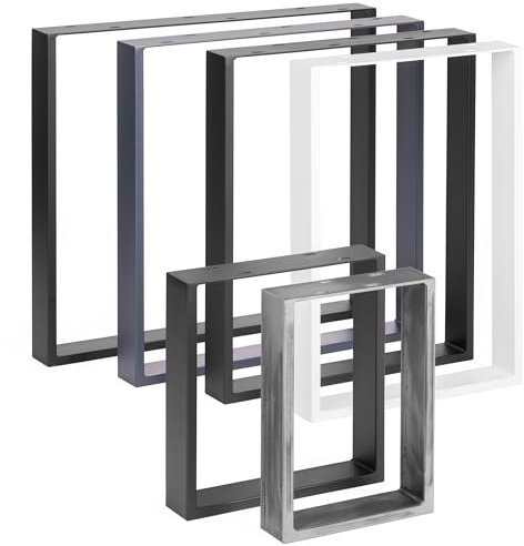 HOLZBRINK Tischbeine Metall Weiß | Tischkufen/Tischgestell für Couchtisch, Esstisch, Schreibtisch, Sitzbank | 1 Stück Möbelfüße 30 x 43 cm