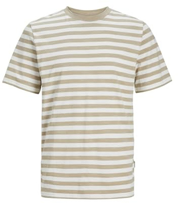 JACK & JONES Maglietta a righe girocollo, Fields of Rye, M