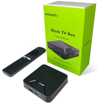BOXPUT Q5 Plus Android TV Box, Android 11.0 Box, BT 5.2, 2.4G/5G Dual-Band WiFi, 4K HD med Amlogic S905W2 Quad-Core Processeur 2GB RAM+16GB ROM, 10/100M LAN Enternet - svart