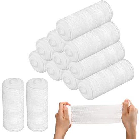 Gauze Roll Stretch Bandage 12 Rolls Conforming Bandage 7.5cm x 2m for Dressing All Types of Wounds and First Aid
