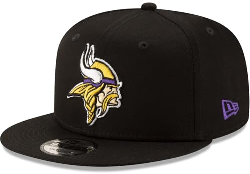 New Era NFL 9FIFTY Team-Farbe, verstellbare Snapback-Mütze, Einheitsgröße, Minnesota Vikings - Schwarz, Einheitsgre