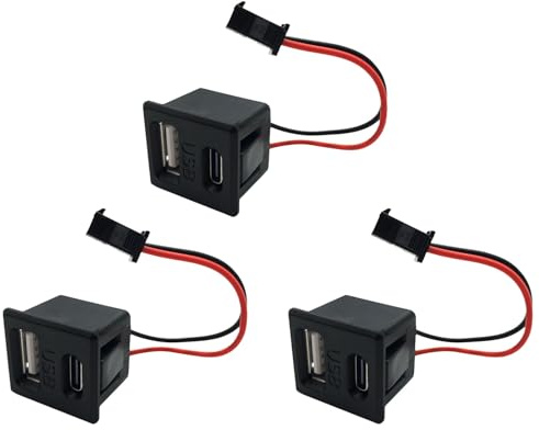 3 lampadine con presa di corrente USB e tipo C per una ricarica rapida e sicura