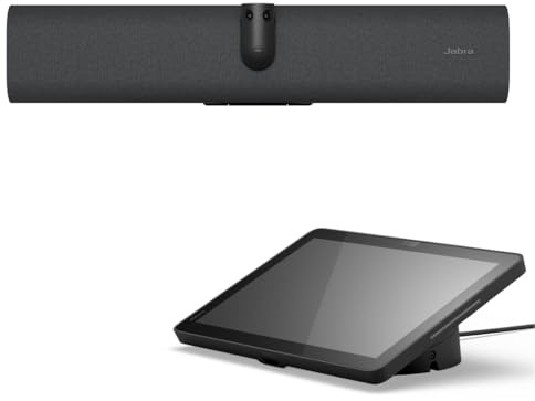 Jabra PanaCast 40 Video Bar System (VBS) Android Video Bar and Touch Controller for Small Meeting Rooms, 180° Field of View, Microphone, Speaker, Zoom Rooms Certified, Black, EU Plug