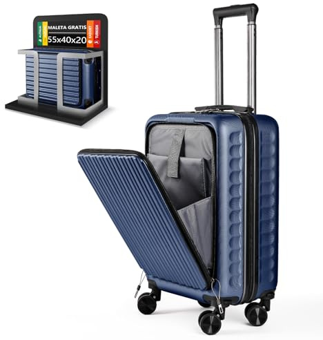 ARTREE Maleta de Cabina 52x35x20cm,ABS Material Trolley Rígida Expandible, con Ruedas giratorias Desmontables,Cerradura combinación,Ideal como Equipaje de Mano para Iberia, Vueling o Easyjet