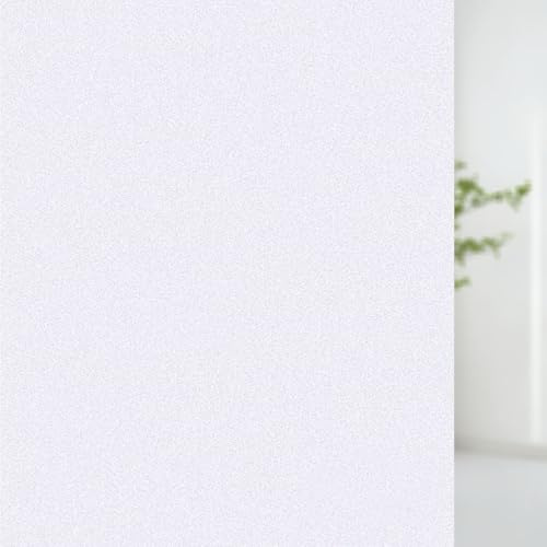Pellicola per Finestre Vetri 110 x 200 cm Pellicola Elettrostatica, Vetro Non Adesiva, Opaca, Anti-Uv Statica Non Adesiva di Finestra per Ufficio Bagno Camera, bianco opaco