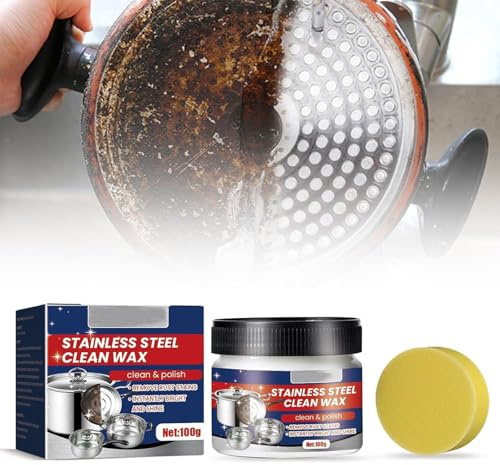 Metal Polish Paste,Pasta di Pulizia per Acciaio Inox,Detergente e Smalto per Metalli,Magical Stainless Steel Cleaning Paste,Rust Remover,Stainless Steel Clean Wax