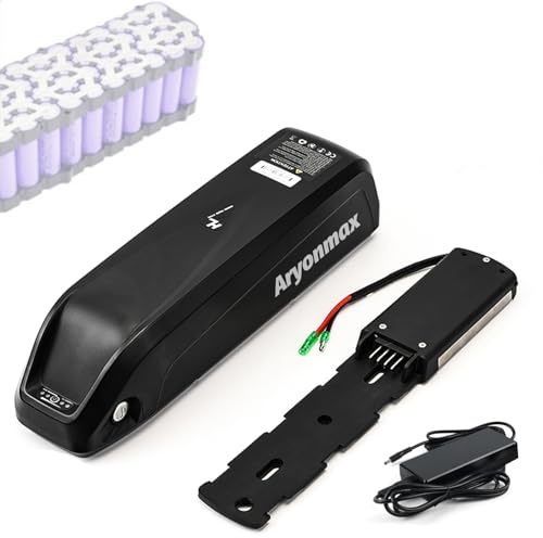 (UK Stock) 36V 48V 52V Ebike Battery 10-25Ah with Charger, Large Capacity Long Range Safe Lithium Electric Bike Battery for 250W-1500W Motor (Hailong 36V 13Ah 4Pin for 0-750W)