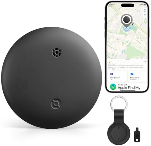 Tracker Tags, Smart Tracker Works for Keys, Luggage, Backpacks, Pets, IP67 Waterproof & Replaceable Battery (iOS-1 Pack)