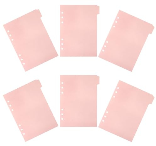 Healeved Divisori Professionali per Raccoglitori A5 Linguette Staccabili Set da 6 Pezzi in PP Rosa Divisori per Indice Notebook per Ufficio Scuola e Organizzazione Documenti