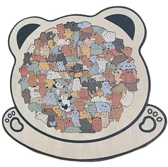 de encastre, Juego Educativo y Estimulante, de encastre de Madera con Forma de Animales Irregulares | Ideal para Navidad Familia Libre Hogar y Oficina