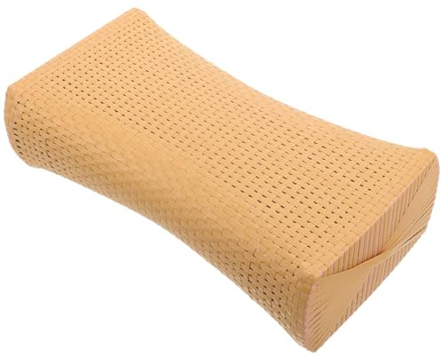 INOOMP Almohada para Sauna de Ratán Sintético Transpirable, Reposacabezas Ergonómico Mediano 29x16x8 Cm, Soporte para Cuello y Lumbar, Accesorio para Baño de Vapor y SPA
