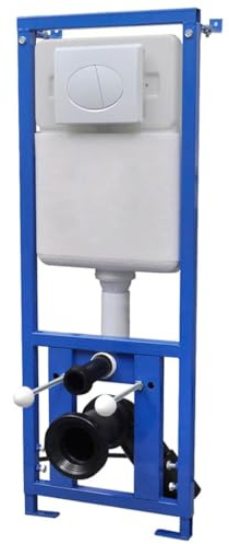 Réservoir de chasse d'eau encastré 11 l pour WC mural, réglable en hauteur avec technologie à deux quantités, 41 x 14 x (110-125) cm, isolation phonique, blanc