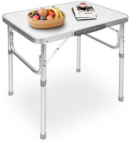 Ejoyous Aluminium Klapptisch Campingtisch, Höhenverstellbar 25-56cm Camping Tisch klappbar Leichter Tisch Alutisch Faltbar Gartentisch Picknicktisch Beistelltisch Falttisch 45x60cm