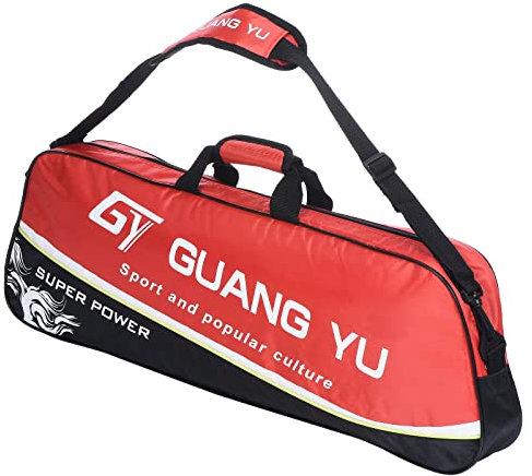 PATIKIL 3 Schläger Tennistasche Badminton Schläger Rucksack wasserdichte Seetasche Sportausrüstung Tragetasche Große Kapazität mit Verstellbare Schultergurt Rot