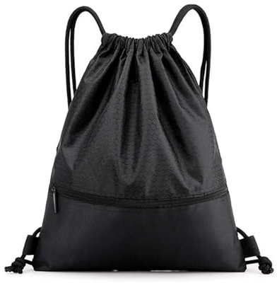 FANNITE Kordelzug Sportbeutel,Turnbeutel,Turnbeutel Wasserdicht, Verstellbar Gym Bag Gymsack mit Reißverschluss für Sport Reisen Schule Strand