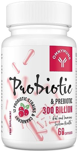 Probiotics for Women 300 Billion CFU, 12 Strains + Prebiotics, Digestive & Vaginal Health, 60 Capsules