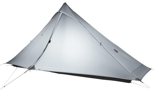 Telomat 3FULGEAR Lanshan1 Pro Outdoor Ultralight Camping Tent for 1 Person 3/4 Season Professional 20D Nylon Double Sided Silicone Tent, Camping, Trekking, Kayaking, Climbing, Hiking (Grey 3 Season)
