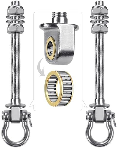 SELEWARE Juego de 2 ganchos de techo resistentes – 304 de acero inoxidable 304, soporte de techo con rodamientos para sillón, porche, terraza, parque infantil, columpio