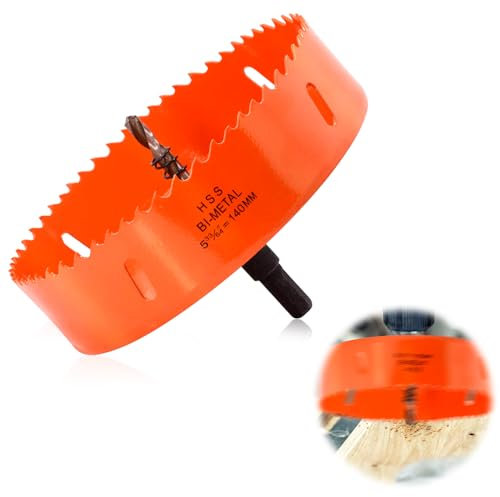 mizikuu Bi-Metall Lochsäge 140mm, Universal HSS M42 Lochbohrer Rund Bohrkrone Lochfräse Präzises und Schnelles Schneiden von Holz, Kunststoffe, Dünnen Metallplatten, Sperrholz und Acryl