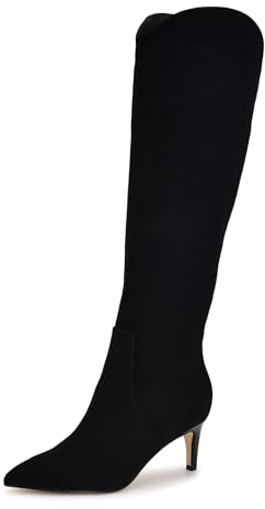 Nine West Women's Sirena Boot, Black Suede 002, 6