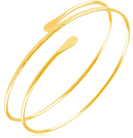 Thyonta Adjustable Gold Upper Arm Cuff Bracelet Beautifully Crafted Metal Armbands Suitable for Ladies' Dress Up Party Performance（A）