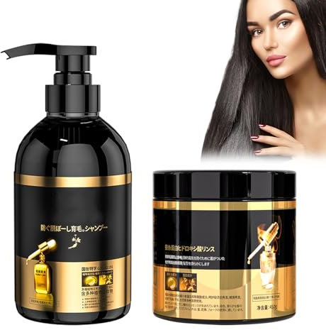 VARKAGE Bai Hei Ke Anti-Haarausfall-Shampoo, White Hacker Shampoo&Haarmaske, Japanisches Ginseng Shampoo, Haarshampoo Gegen Haarausfall Für Alle Haartypen, Mehrzweck-Volumenshampoo