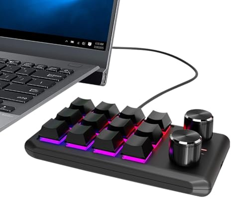 Clavier mécanique à 1 Main, Clavier de Jeu à 12 Touches,Clavier Portable pour raccourcis et Jeux | de Jeu, Accessoires PC, Clavier avec Boutons, école de labora
