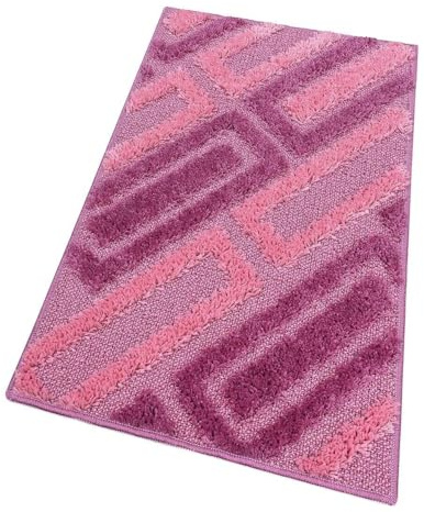 emmevi Tappeto Bagno Moderno Morbido Soffice Assorbente Asciugapassi Antiscivolo Lavabile 50x80 Cm Rosa