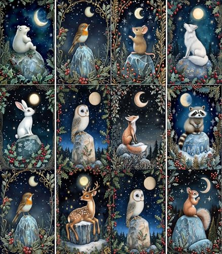 Midnatts rispapper, 21 x 26,5 cm (6 ark) – decoupage-papper 6 x designer för collage, blandade medier, korttillverkning och hantverk, decoupage av CRAFT KREATIVELY