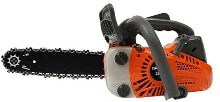 TONFEION Motosierra de gasolina de 900 W con guía de 30 cm, motor de 2 tiempos, 9000 rpm y motosierras de seguridad para jardín, leña y corte de árboles