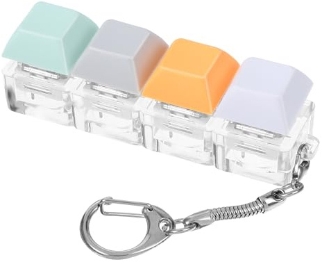 Mabor Tangentbord Fidget Clicker Keyboard Fidget Nyckelring med 4 färger dekomprimerings knappknappknapp, stresslindrande gåvor för vuxna för att lindra stress pass tid