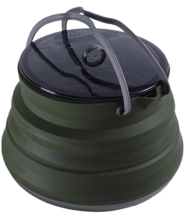 Pentola da campeggio in silicone, caffettiera pieghevole in silicone, grande capacità, resistente al calore, strumento leggero, ideale per escursioni, viaggi, cucina all'aperto