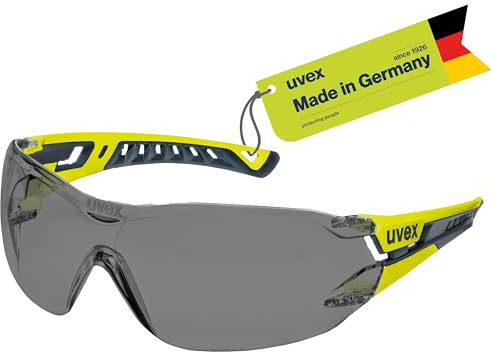 Uvex pheos nxt - premium safety glasses - anti-fog interior, extremely scratch-resistant and chemical resistant exterior - anthracite/lime, tinted - one size